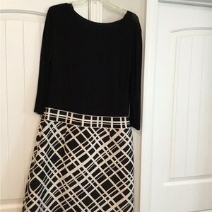 Black and off white dress